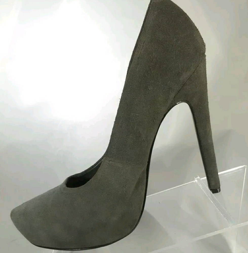 SOLD: Kelsi Dagger Gray Suede Platform Stiletto - Picture 1 of 7